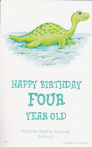 BIRTHDAY POSTCARD PACKET AGE 4 PACK OF 12