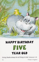 BIRTHDAY POSTCARD PACKET AGE 5 PACK OF 12