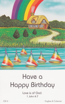 BIRTHDAY POSTCARD PACKET RAINBOW PACK OF 12