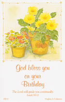 BIRTHDAY POSTCARD PACKET YELLOW FLOWERS PACK OF 12