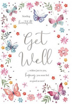 SENDING HEARTFELT GET WELL GREETINGS CARD