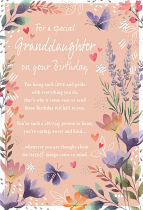 GRANDDAUGHTER BIRTHDAY CARD