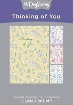 THINKING OF YOU FLORAL BOX OF 12 CARDS