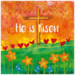 HE IS RISEN CROSSES COASTER