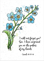 FLORAL BLESSINGS FORGET ME NOT GREETINGS CARD