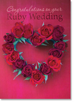 RUBY WEDDING ANNIVERSARY CARD