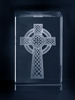 CRYSTAL GLASS BLOCK CELTIC CROSS