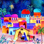COLOURFUL BETHLEHEM CHRISTMAS CARD PACK OF 10