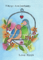 ANNIVERSARY LOVE BIRDS CARD