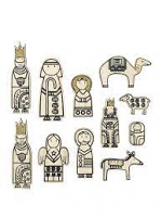 WOODEN CARTOON NATIVITY SET