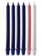1 X 12 INCH FLUTED ADVENT CANDLE SET