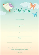 DEDICATION CERTIFICATES PACK OF 10 BUTTERFLY