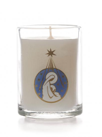 GLASS CANDLE MARY AND CHILD