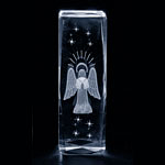 CRYSTAL GLASS BLOCK ANGEL WITH HALO LARGE