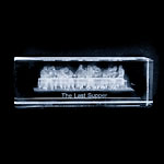 CRYSTAL GLASS BLOCK LAST SUPPER LARGE