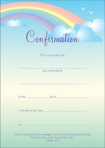 CONFIRMATION CERTIFICATE RAINBOW